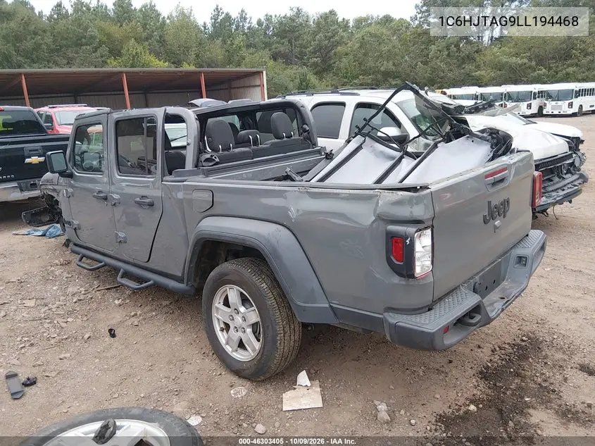 2020 JEEP GLADIATOR VIN 1C6HJTAG9LL194468 — фото 3