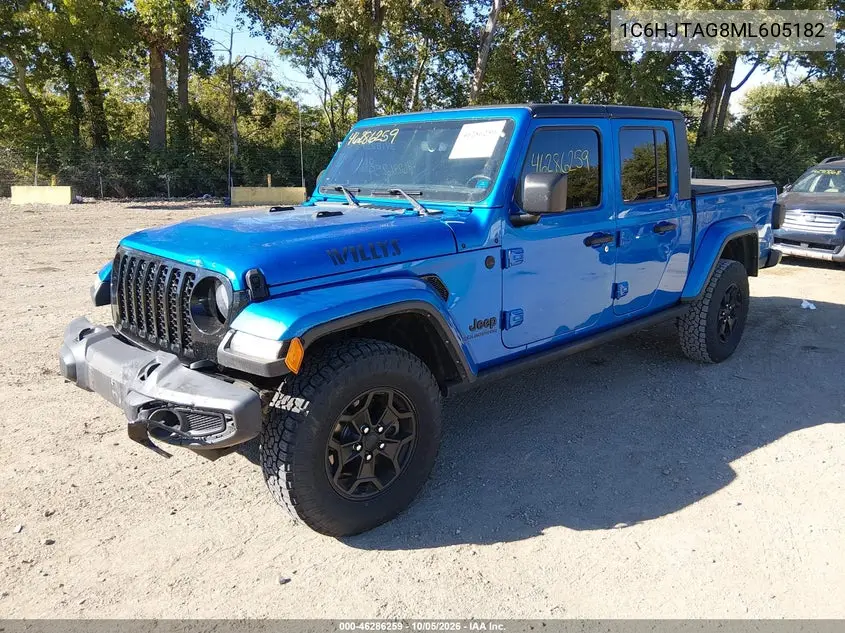 2021 JEEP GLADIATOR VIN 1C6HJTAG8ML605182 — фото 2