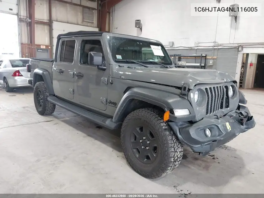 JEEP GLADIATOR 2022, VIN 1C6HJTAG4NL116005