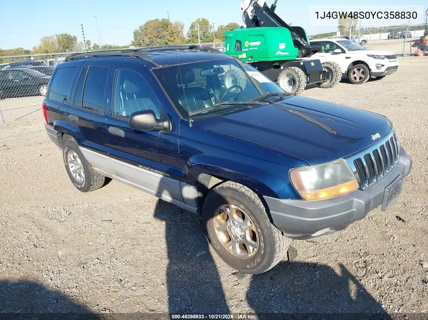 JEEP GRAND CHEROKEE 2000, VIN 1J4GW48S0YC358830