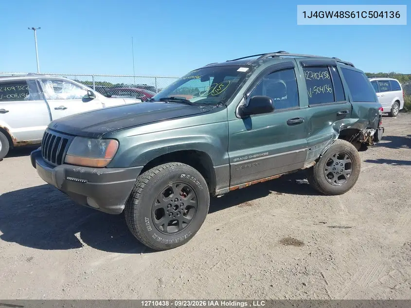 2001 JEEP GRAND CHEROKEE VIN 1J4GW48S61C504136 — фото 2