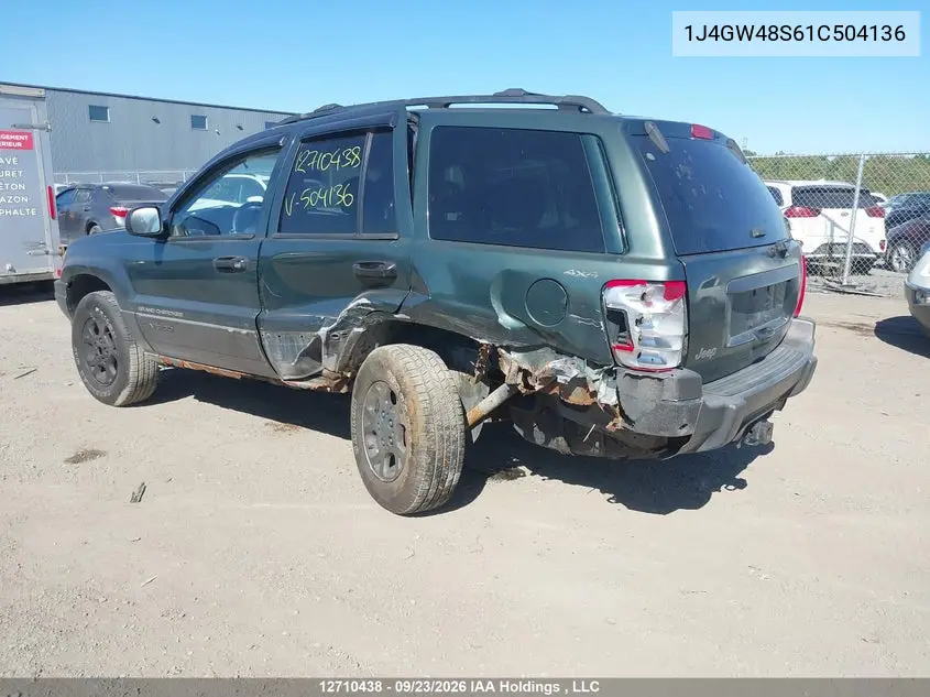 2001 JEEP GRAND CHEROKEE VIN 1J4GW48S61C504136 — фото 3
