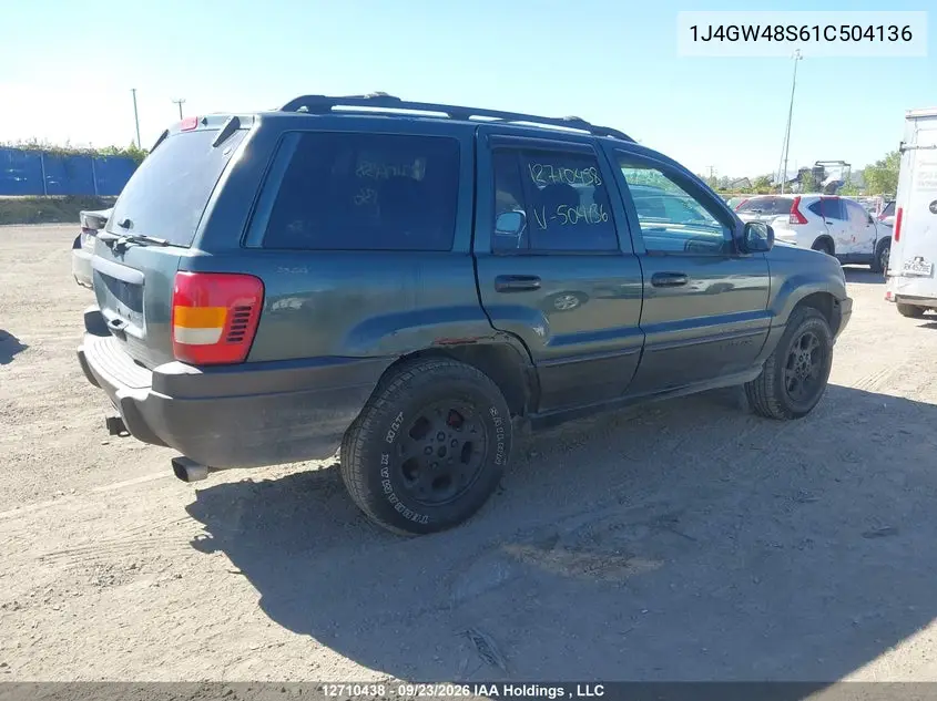 2001 JEEP GRAND CHEROKEE VIN 1J4GW48S61C504136 — фото 4