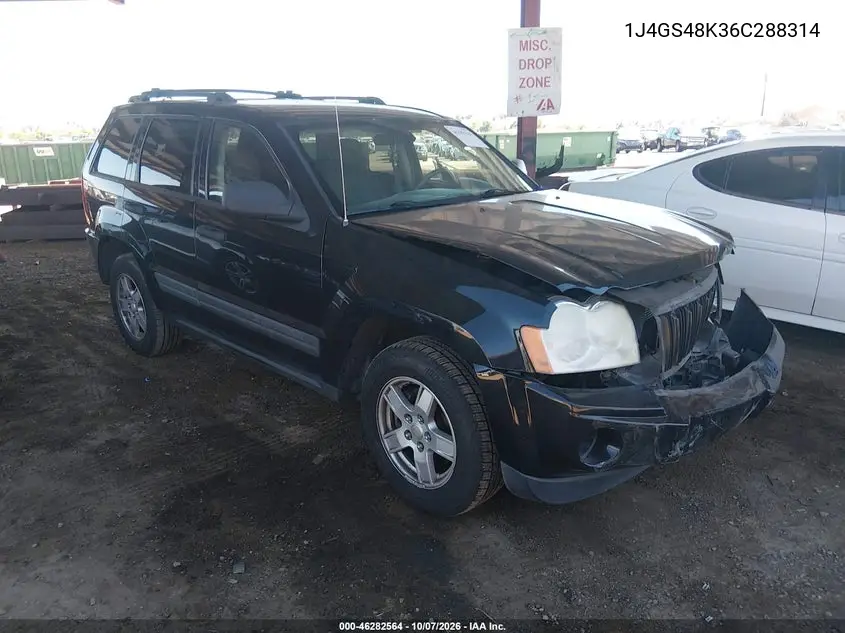 JEEP GRAND CHEROKEE 2006, VIN 1J4GS48K36C288314