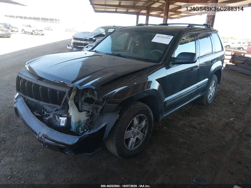 2006 JEEP GRAND CHEROKEE VIN 1J4GS48K36C288314 — фото 2