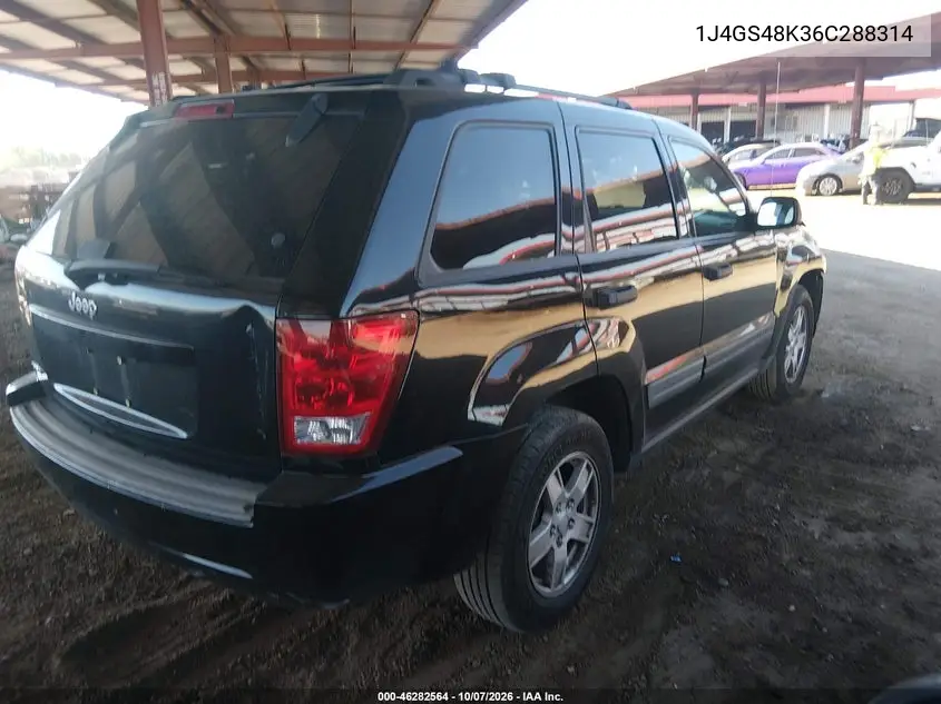 2006 JEEP GRAND CHEROKEE VIN 1J4GS48K36C288314 — фото 4