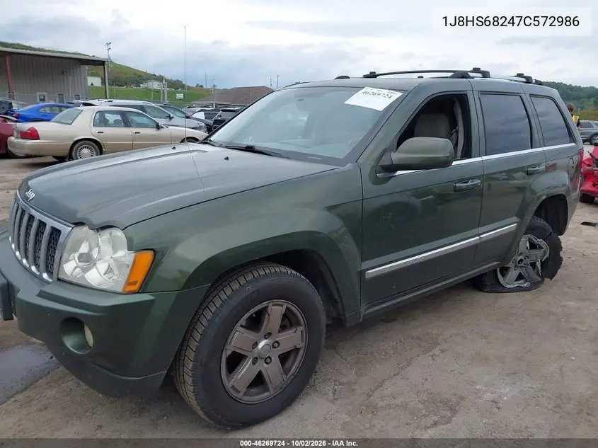 2007 JEEP GRAND CHEROKEE VIN 1J8HS68247C572986 — фото 2