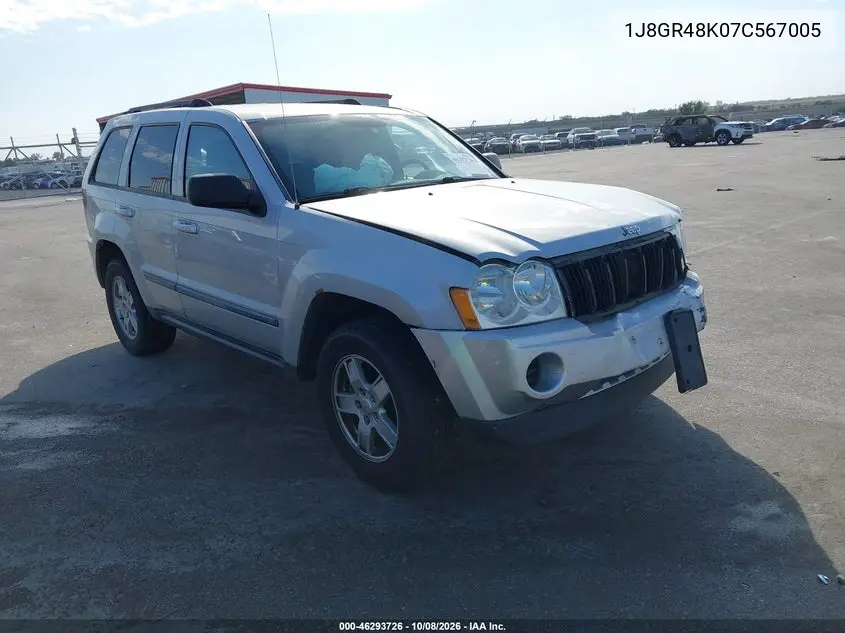 JEEP GRAND CHEROKEE 2007, VIN 1J8GR48K07C567005