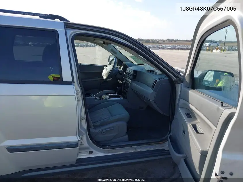 2007 JEEP GRAND CHEROKEE VIN 1J8GR48K07C567005 — фото 5
