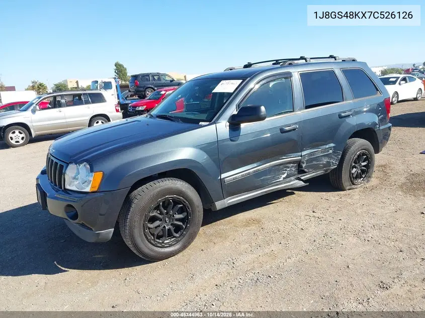 2007 JEEP GRAND CHEROKEE VIN 1J8GS48KX7C526126 — фото 2