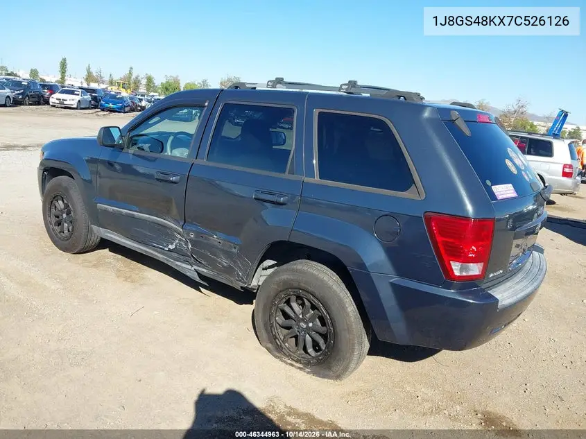 2007 JEEP GRAND CHEROKEE VIN 1J8GS48KX7C526126 — фото 3