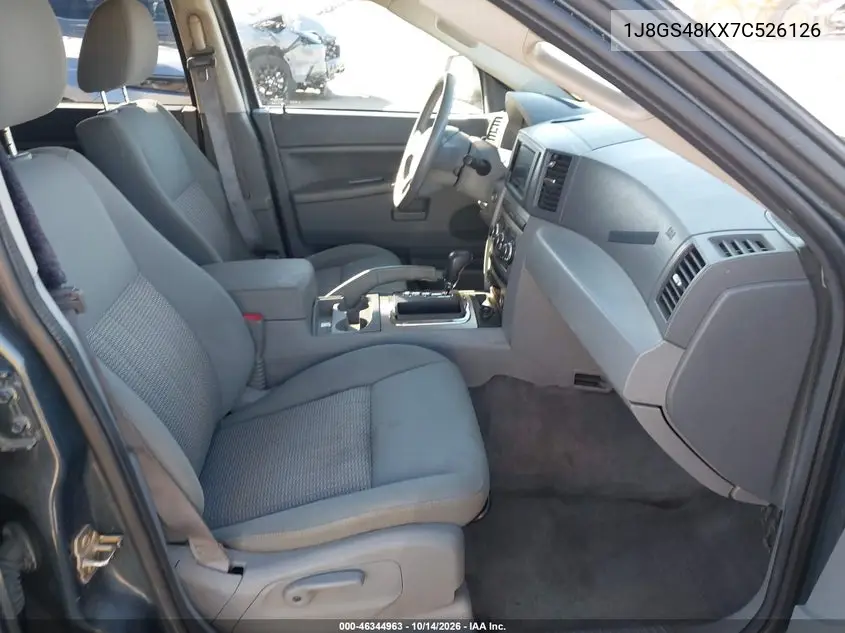 2007 JEEP GRAND CHEROKEE VIN 1J8GS48KX7C526126 — фото 5