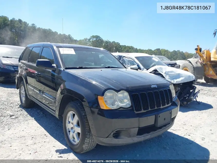JEEP GRAND CHEROKEE 2008, VIN 1J8GR48K78C181067