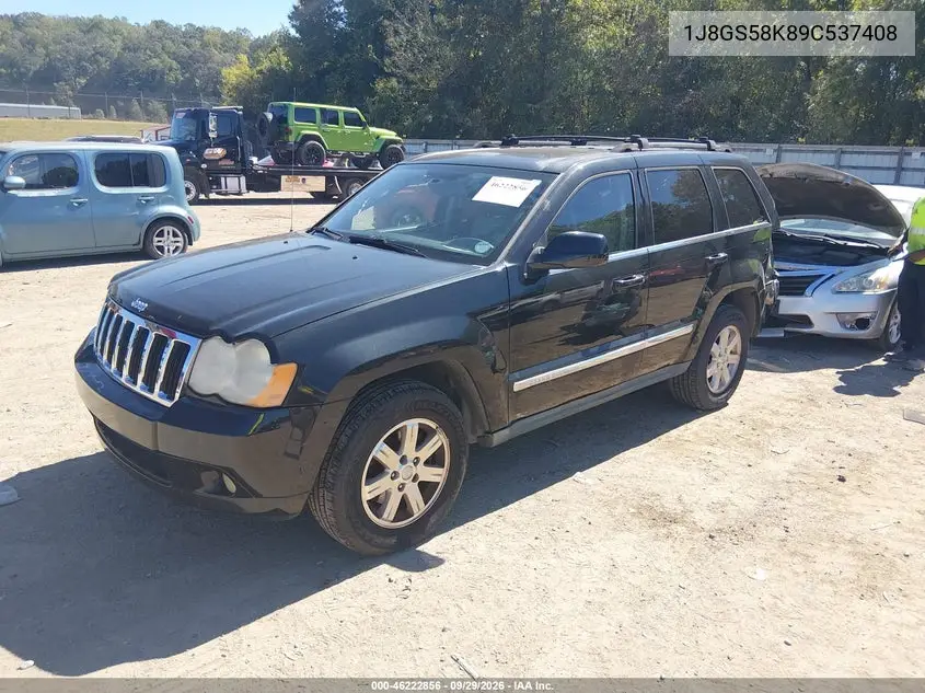 2009 JEEP GRAND CHEROKEE VIN 1J8GS58K89C537408 — фото 2