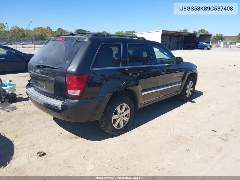 2009 JEEP GRAND CHEROKEE VIN 1J8GS58K89C537408 — фото 4
