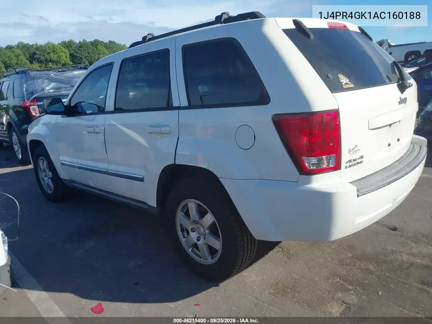 2010 JEEP GRAND CHEROKEE VIN 1J4PR4GK1AC160188 — фото 3