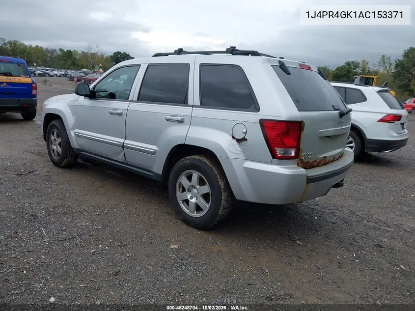 2010 JEEP GRAND CHEROKEE VIN 1J4PR4GK1AC153371 — фото 3