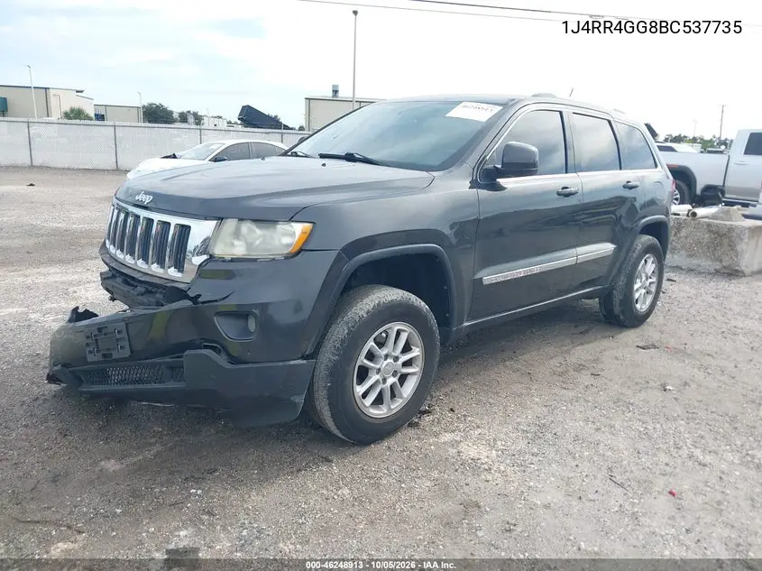 2011 JEEP GRAND CHEROKEE VIN 1J4RR4GG8BC537735 — фото 2