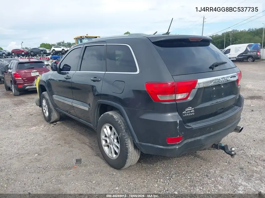 2011 JEEP GRAND CHEROKEE VIN 1J4RR4GG8BC537735 — фото 3
