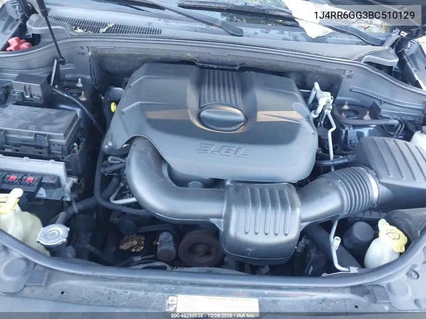 2011 JEEP GRAND CHEROKEE VIN 1J4RR6GG3BC510129 — фото 10