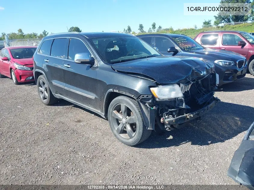 JEEP GRAND CHEROKEE 2012, VIN 1C4RJFCGXCC292212