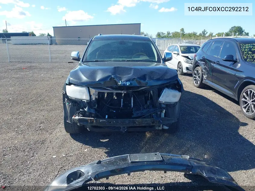 2012 JEEP GRAND CHEROKEE VIN 1C4RJFCGXCC292212 — фото 13