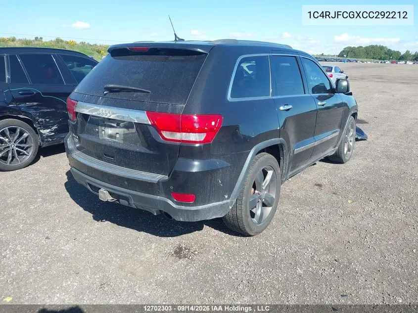 2012 JEEP GRAND CHEROKEE VIN 1C4RJFCGXCC292212 — фото 4