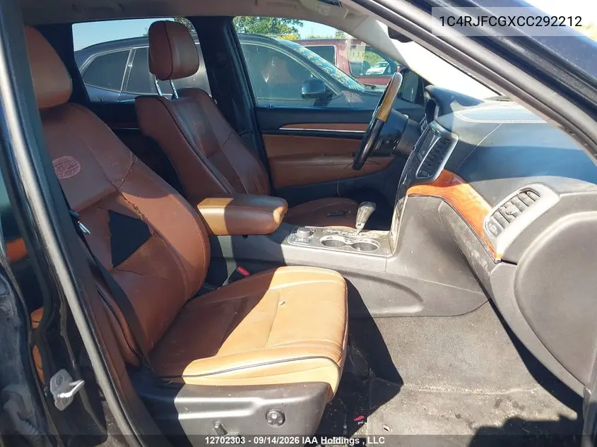 2012 JEEP GRAND CHEROKEE VIN 1C4RJFCGXCC292212 — фото 5