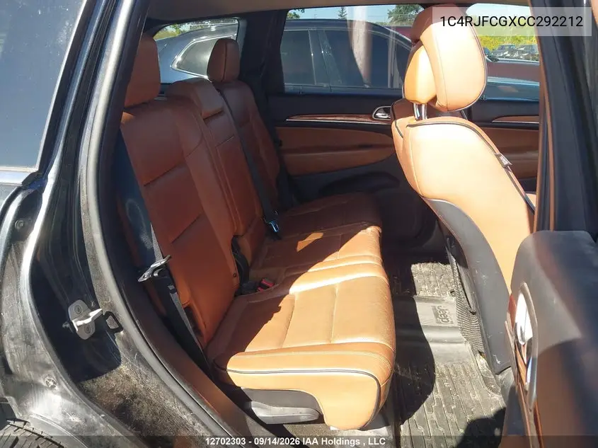 2012 JEEP GRAND CHEROKEE VIN 1C4RJFCGXCC292212 — фото 8