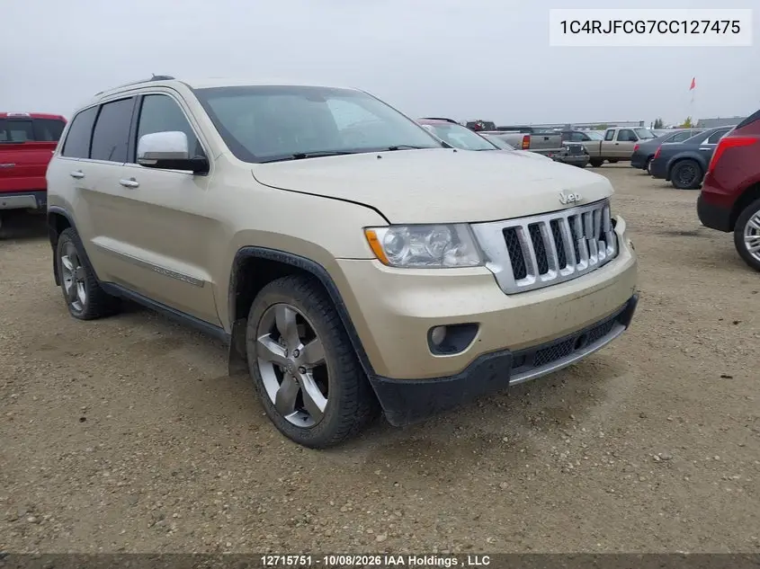 JEEP GRAND CHEROKEE 2012, VIN 1C4RJFCG7CC127475
