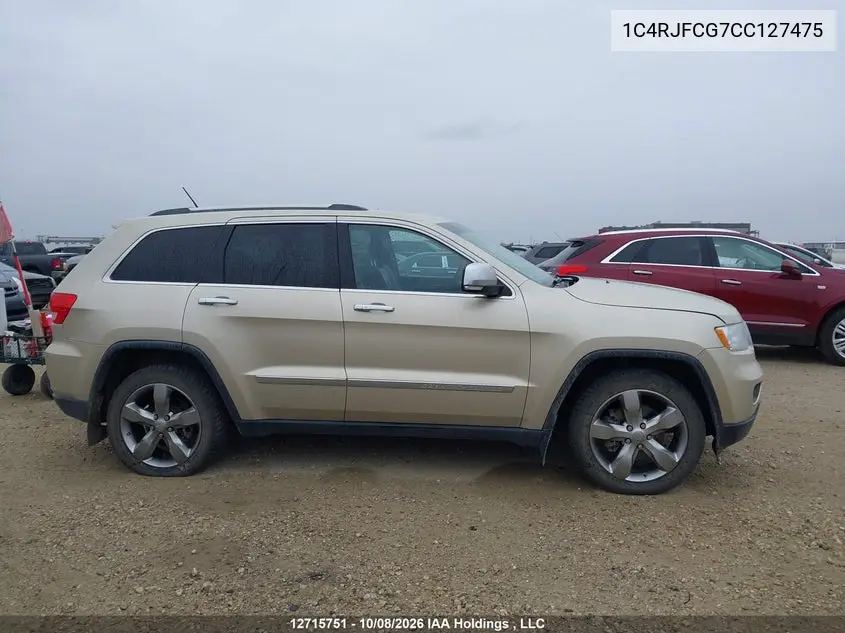 2012 JEEP GRAND CHEROKEE VIN 1C4RJFCG7CC127475 — фото 13