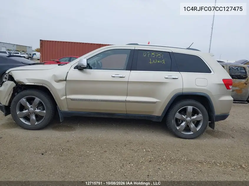 2012 JEEP GRAND CHEROKEE VIN 1C4RJFCG7CC127475 — фото 14