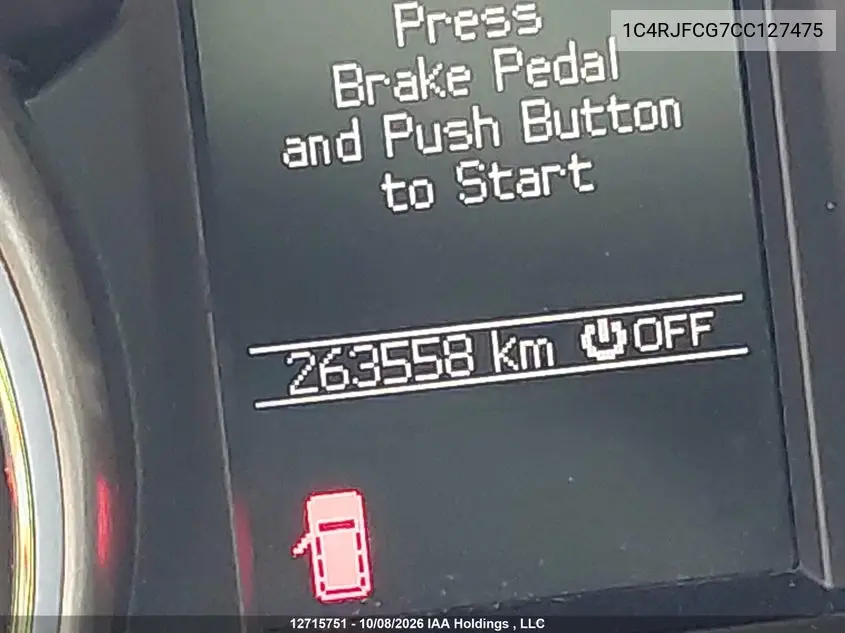 2012 JEEP GRAND CHEROKEE VIN 1C4RJFCG7CC127475 — фото 15
