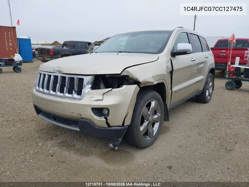 2012 JEEP GRAND CHEROKEE VIN 1C4RJFCG7CC127475 — фото 2