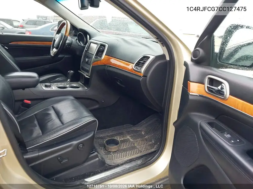 2012 JEEP GRAND CHEROKEE VIN 1C4RJFCG7CC127475 — фото 5