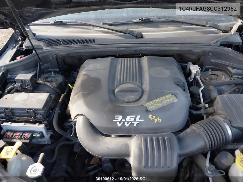 2012 JEEP GRAND CHEROKEE VIN 1C4RJFAG8CC312962 — фото 10