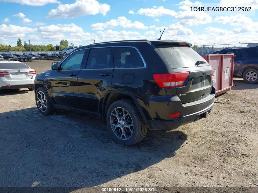 2012 JEEP GRAND CHEROKEE VIN 1C4RJFAG8CC312962 — фото 3