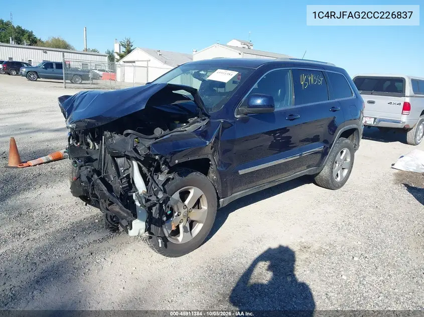 2012 JEEP GRAND CHEROKEE VIN 1C4RJFAG2CC226837 — фото 2