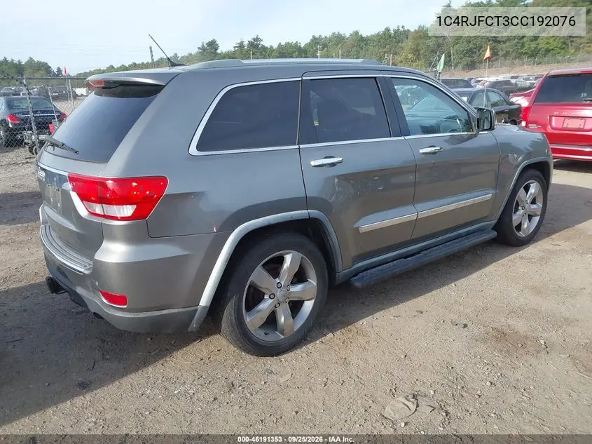 2012 JEEP GRAND CHEROKEE VIN 1C4RJFCT3CC192076 — фото 4