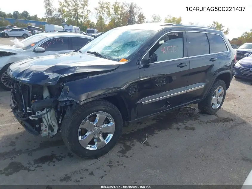 2012 JEEP GRAND CHEROKEE VIN 1C4RJFAG5CC221437 — фото 2