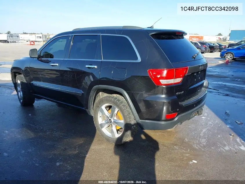 2012 JEEP GRAND CHEROKEE VIN 1C4RJFCT8CC342098 — фото 3