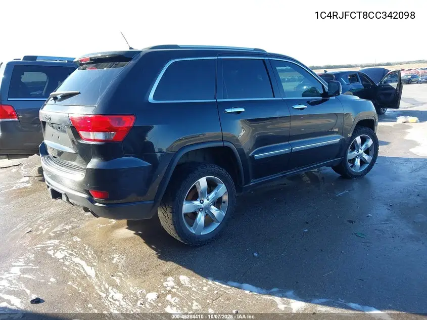 2012 JEEP GRAND CHEROKEE VIN 1C4RJFCT8CC342098 — фото 4