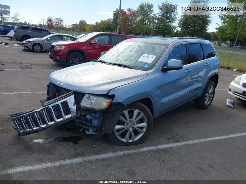 2012 JEEP GRAND CHEROKEE VIN 1C4RJFAG2CC346623 — фото 2