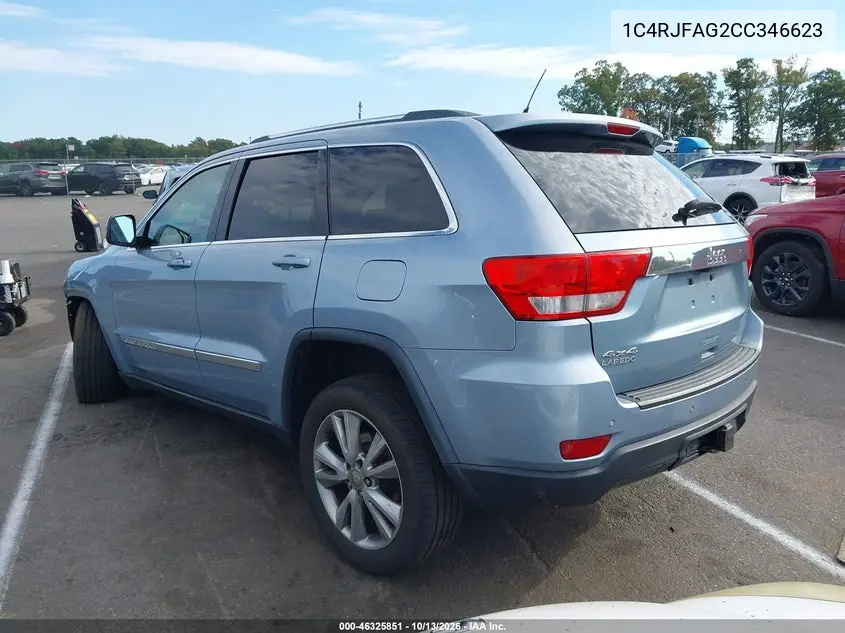 2012 JEEP GRAND CHEROKEE VIN 1C4RJFAG2CC346623 — фото 3
