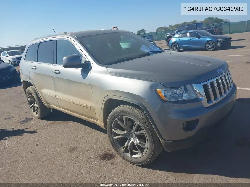 JEEP GRAND CHEROKEE 2012, VIN 1C4RJFAG7CC340980