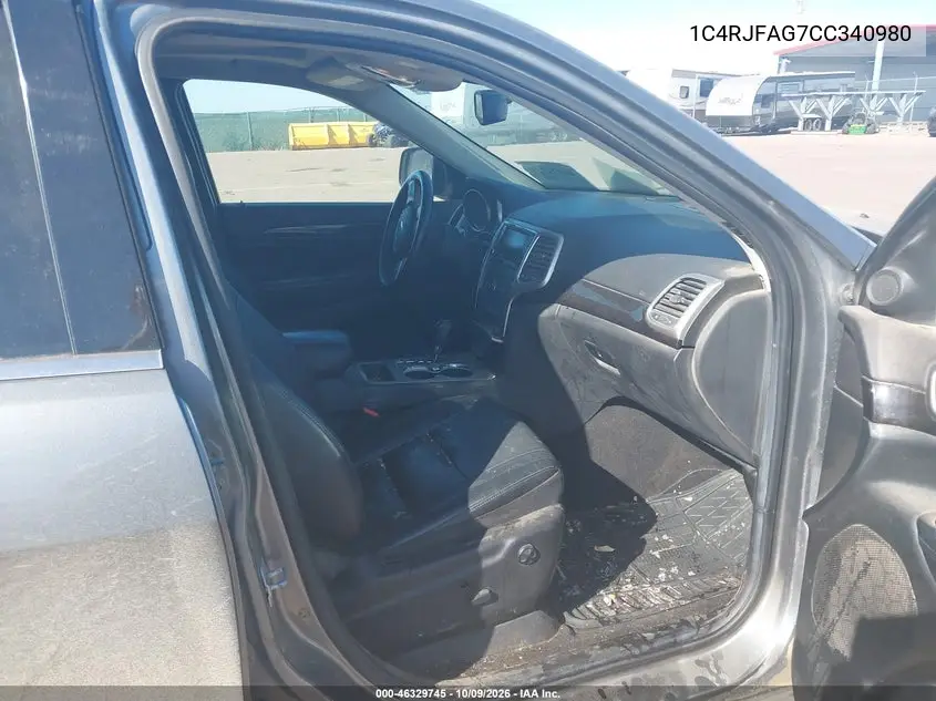 2012 JEEP GRAND CHEROKEE VIN 1C4RJFAG7CC340980 — фото 5