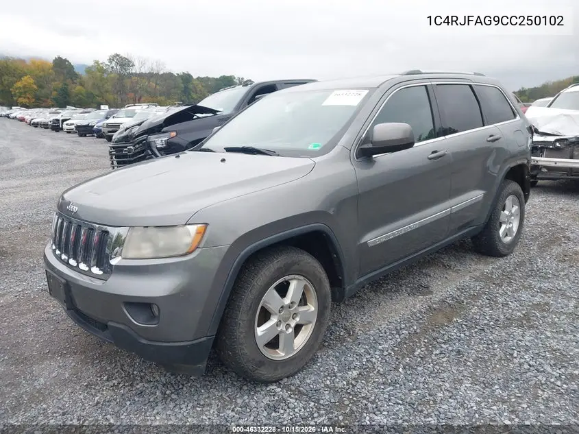 2012 JEEP GRAND CHEROKEE VIN 1C4RJFAG9CC250102 — фото 2
