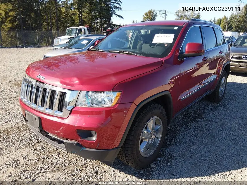 2012 JEEP GRAND CHEROKEE VIN 1C4RJFAGXCC239111 — фото 2