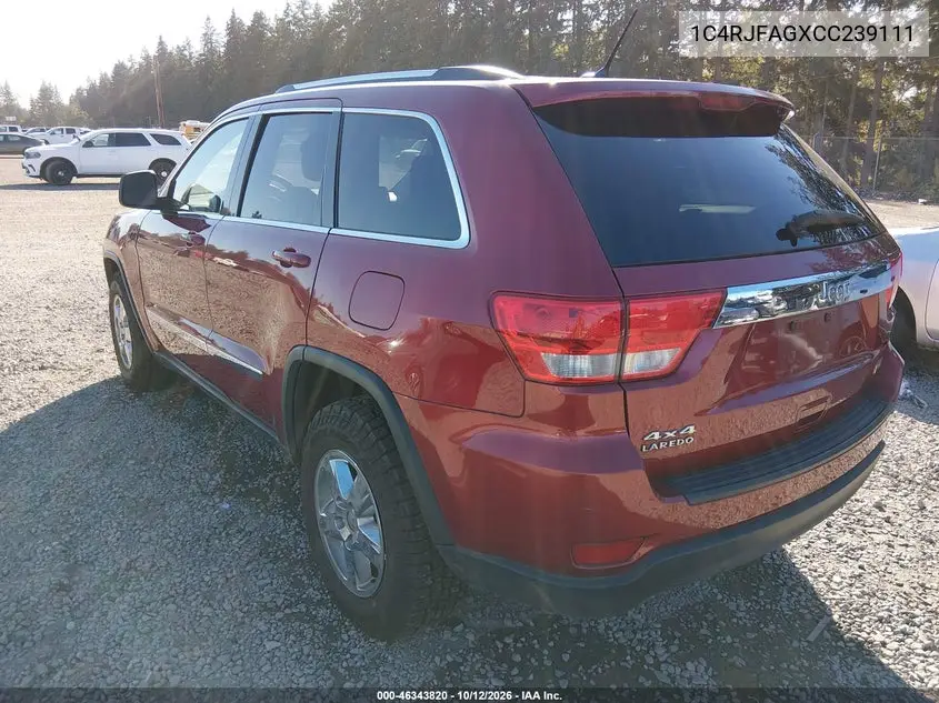 2012 JEEP GRAND CHEROKEE VIN 1C4RJFAGXCC239111 — фото 3