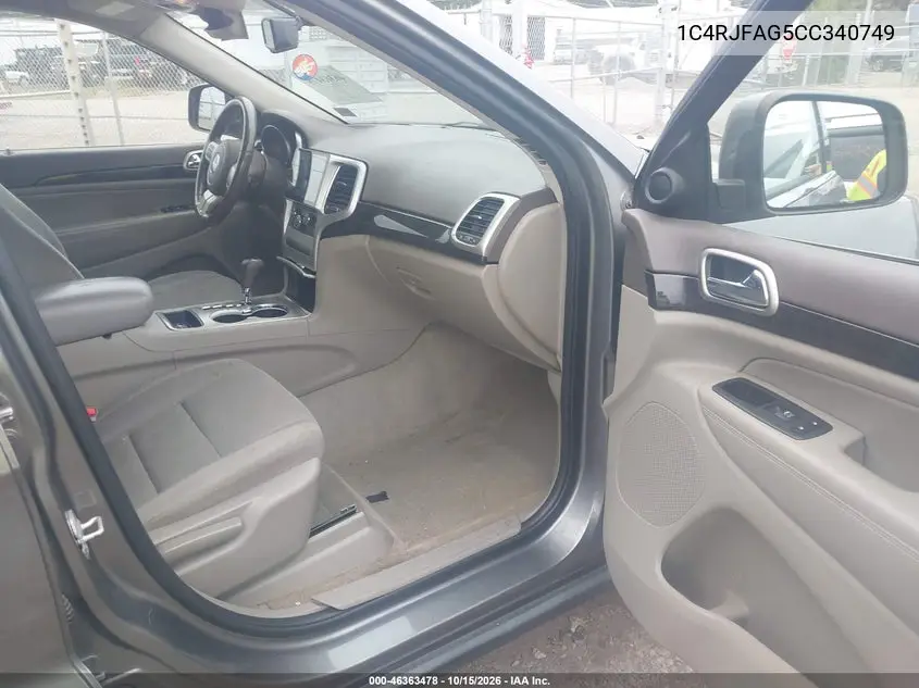 2012 JEEP GRAND CHEROKEE VIN 1C4RJFAG5CC340749 — фото 5